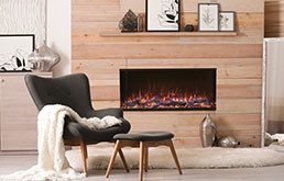 one sided built fireplace ethanol