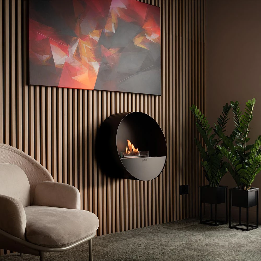 planika bubble wall automatic wall mounted bioethanol fireplace
