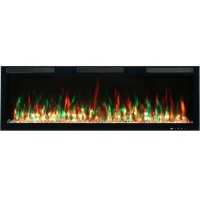 Camino elettrico Aflamo Majestic PRO 152 cm montato a parete con fiamma a LED luminosa