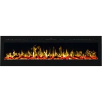 Camino elettrico in vetro nero Aflamo Majestic 183 cm