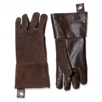 Guanti da barbecue in pelle marrone scuro - Stuff Design