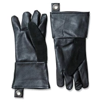 Guanti da barbecue in pelle nera - Confezione da 2 pezzi resistenti al calore