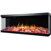 Caminetto elettrico da incasso Aflamo Superb 60 nero a 3 lati