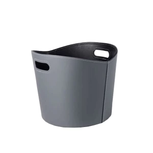 Cestino per legna grigio - accessorio elegante per camino