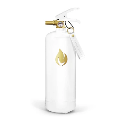 Estintore bianco da 2 kg con logo dorato