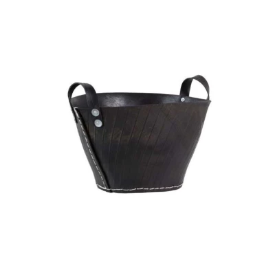 Secchio per legna in gomma L, nero, dimensioni 50x30 cm
