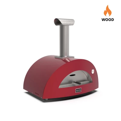 Alfa Forni - Moderno 2 Pizze Rosso - Forno per Pizza a Legna per Uso Esterno