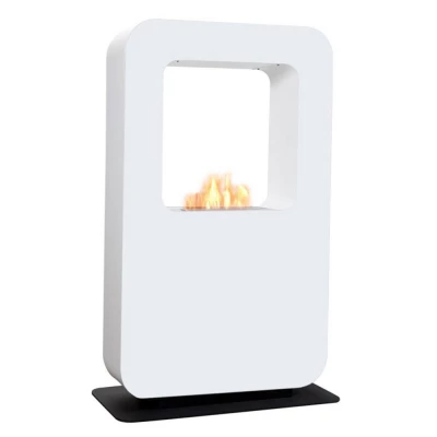 Safretti Curva XT - Biocamino bianco, bifacciale, freestanding
