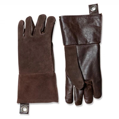 Guanti da barbecue in pelle marrone scuro - Stuff Design