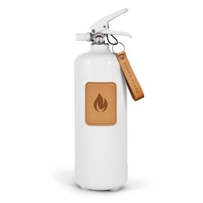 Estintore Nordic Flame da 2 kg con dettaglio in pelle chiara 