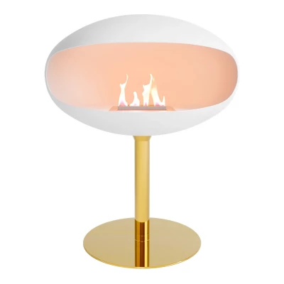 Pedestal Bianco + Base in Ottone