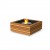 Base 30 - Tavolo con biocamino EcoSmart in bianco, teak, grigio e nero