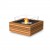 Base 30 - Tavolo con biocamino EcoSmart in bianco, teak, grigio e nero