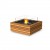 Base 30 - Tavolo con biocamino EcoSmart in bianco, teak, grigio e nero