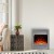 Inserto per camino elettrico Dorset in argento con design moderno