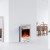Inserto per camino elettrico Dorset in argento con design moderno